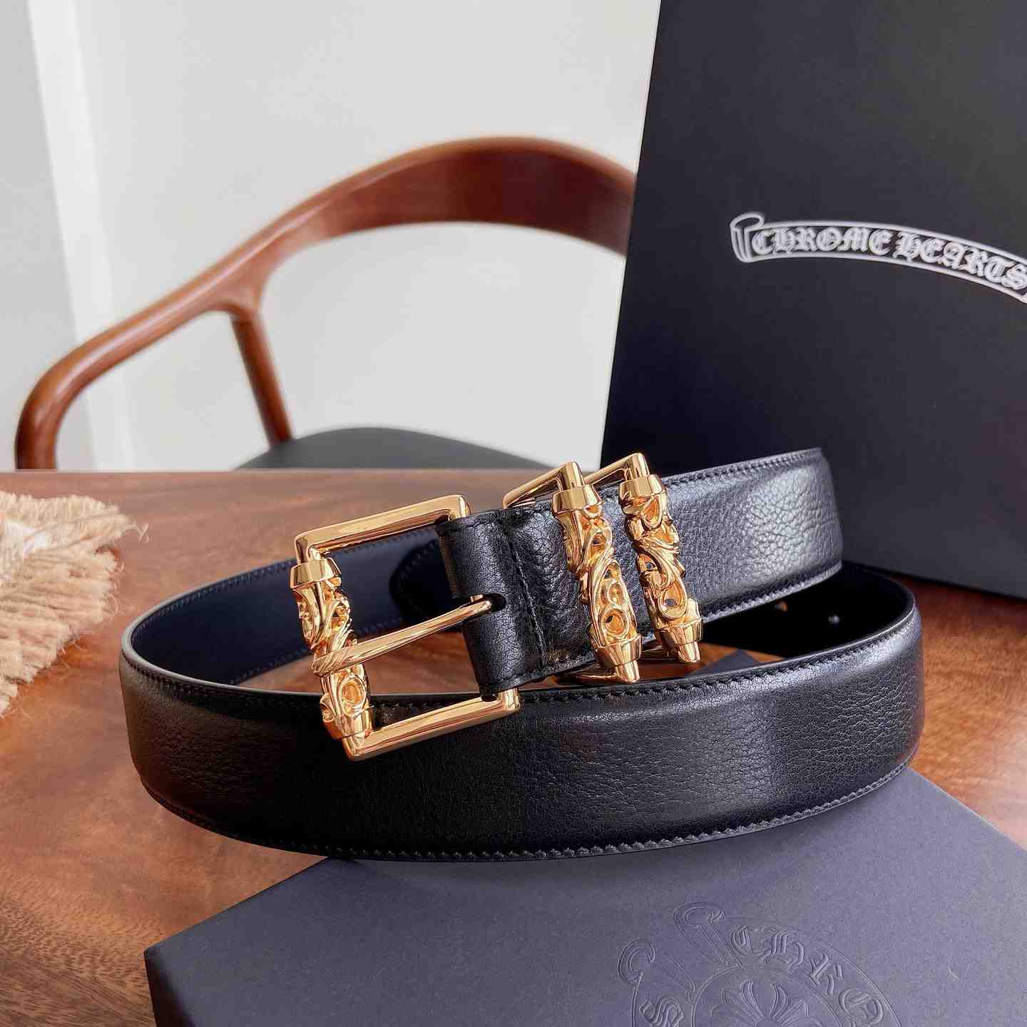 Chrome Hearts Leather Belt   - DesignerGu
