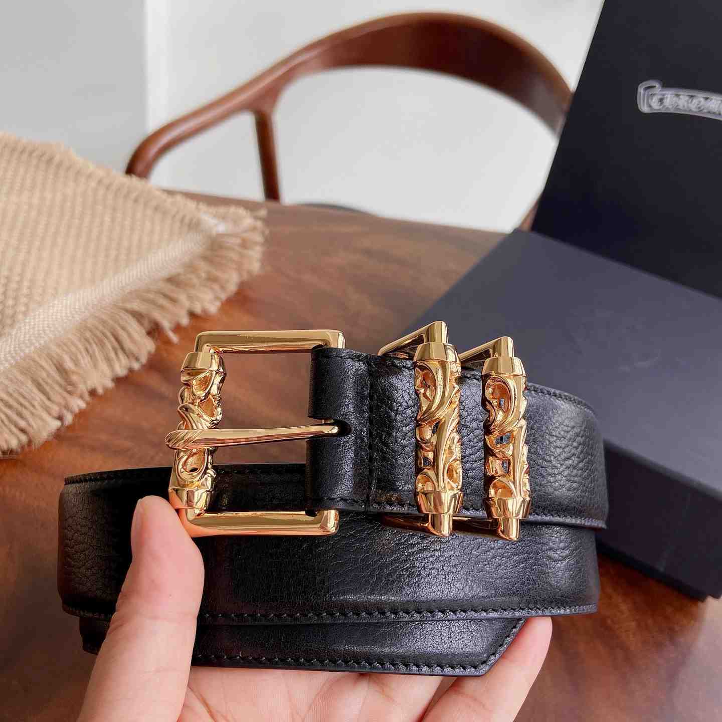 Chrome Hearts Leather Belt   - DesignerGu