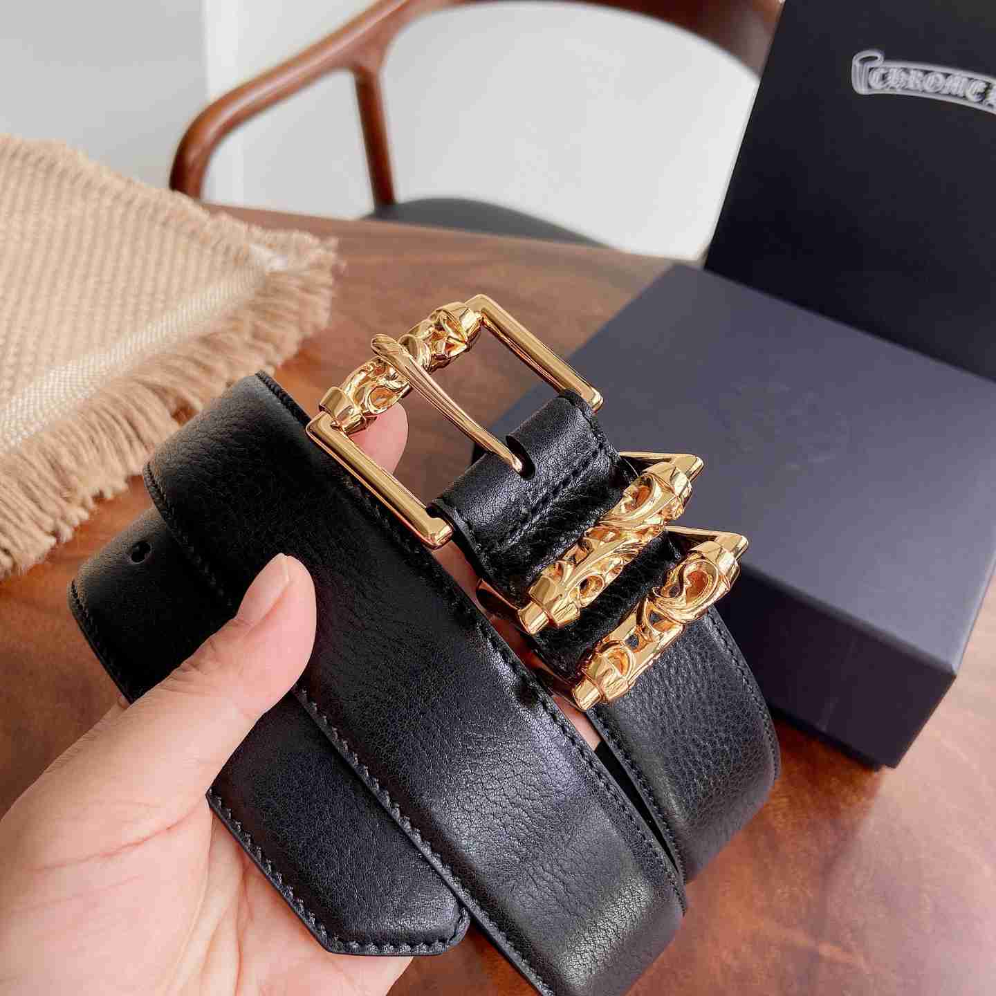 Chrome Hearts Leather Belt   - DesignerGu
