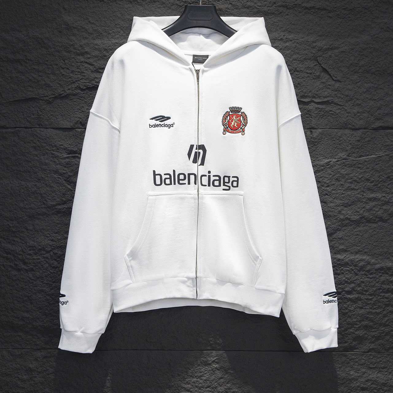 Balenciaga Soccer Paris Zip up Hoodie - DesignerGu