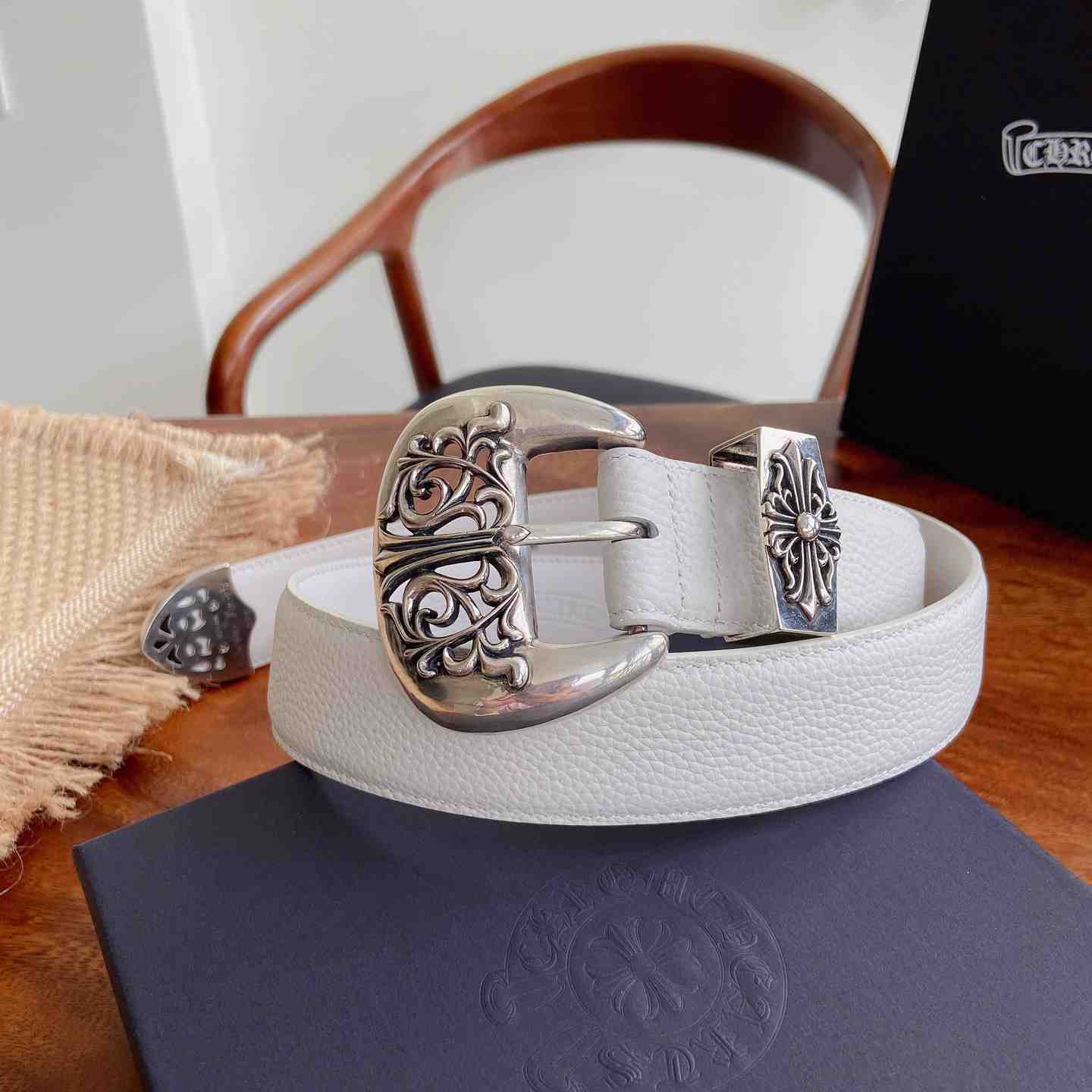 Chrome Hearts Leather Belt   - DesignerGu