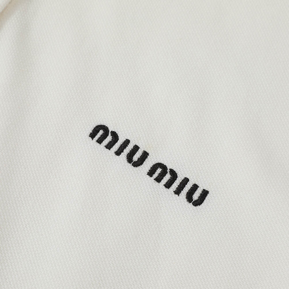 Miu Miu Cotton Piqué Polo Shirt - DesignerGu