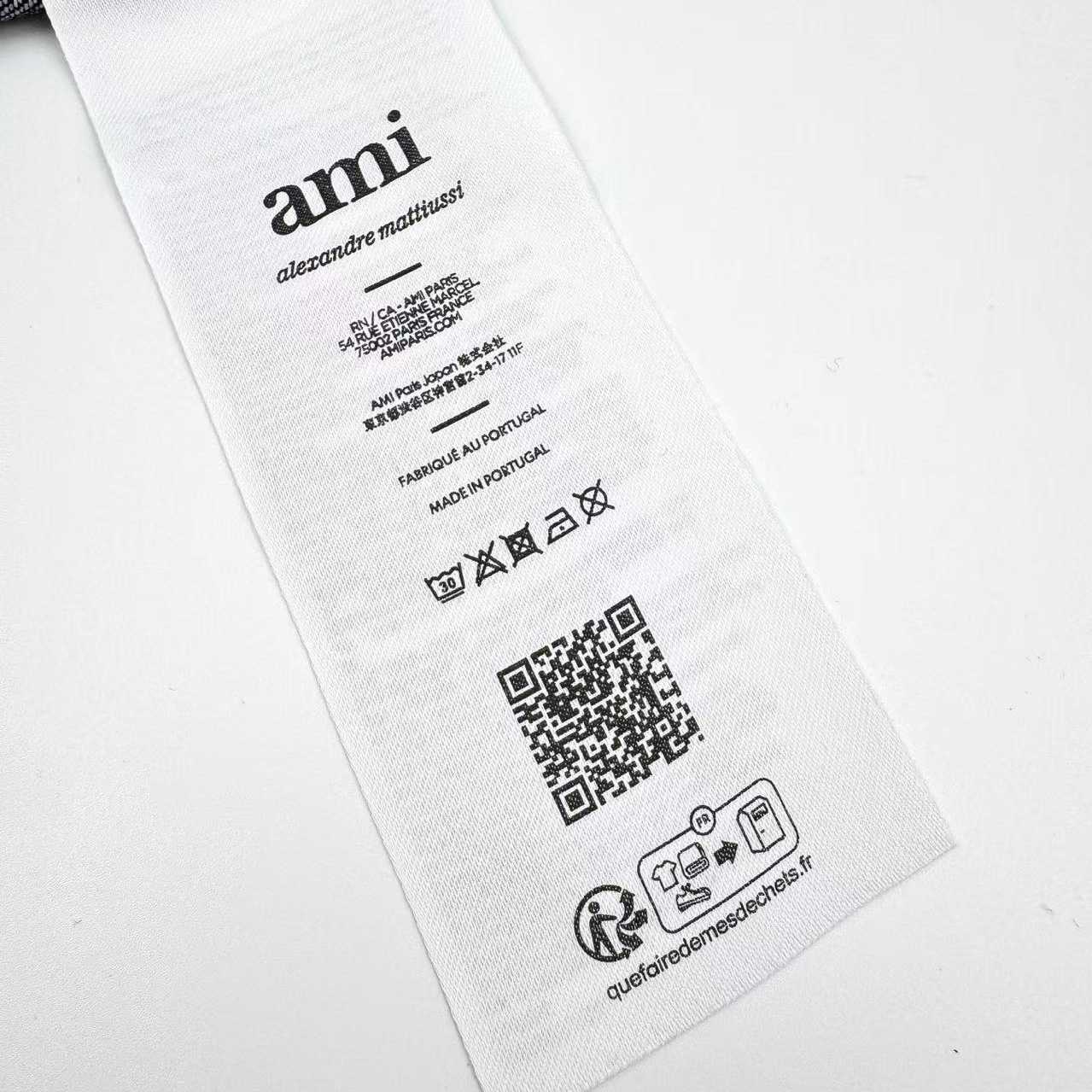 AMI Paris Blue Denim Cotton Ami De Coeur Shirt - DesignerGu