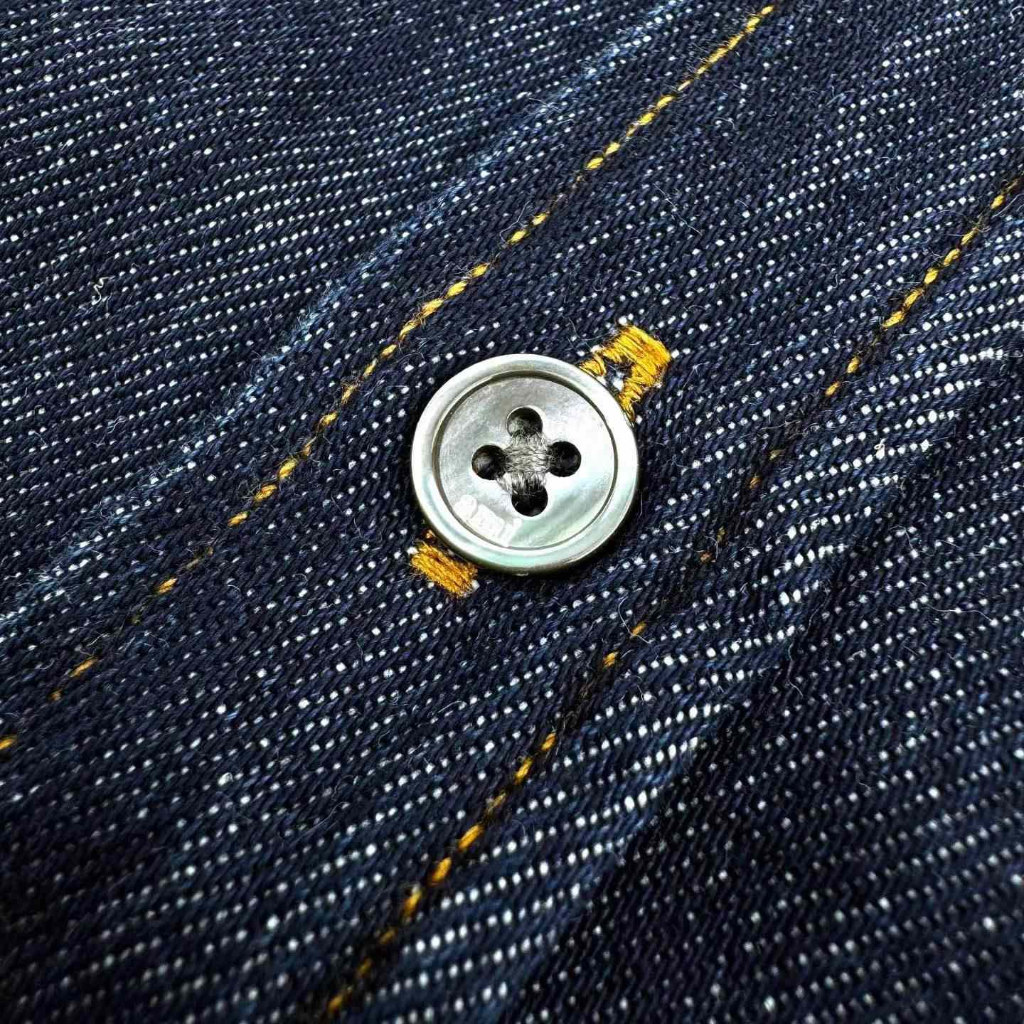 AMI Paris Blue Denim Cotton Ami De Coeur Shirt - DesignerGu