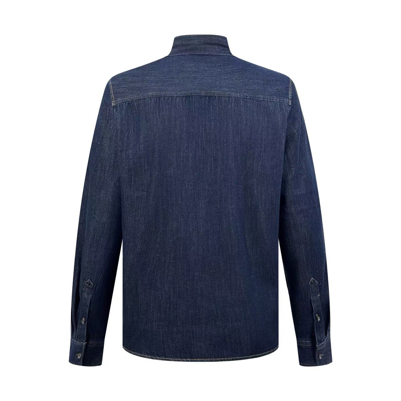 AMI Paris Blue Denim Cotton Ami De Coeur Shirt - DesignerGu