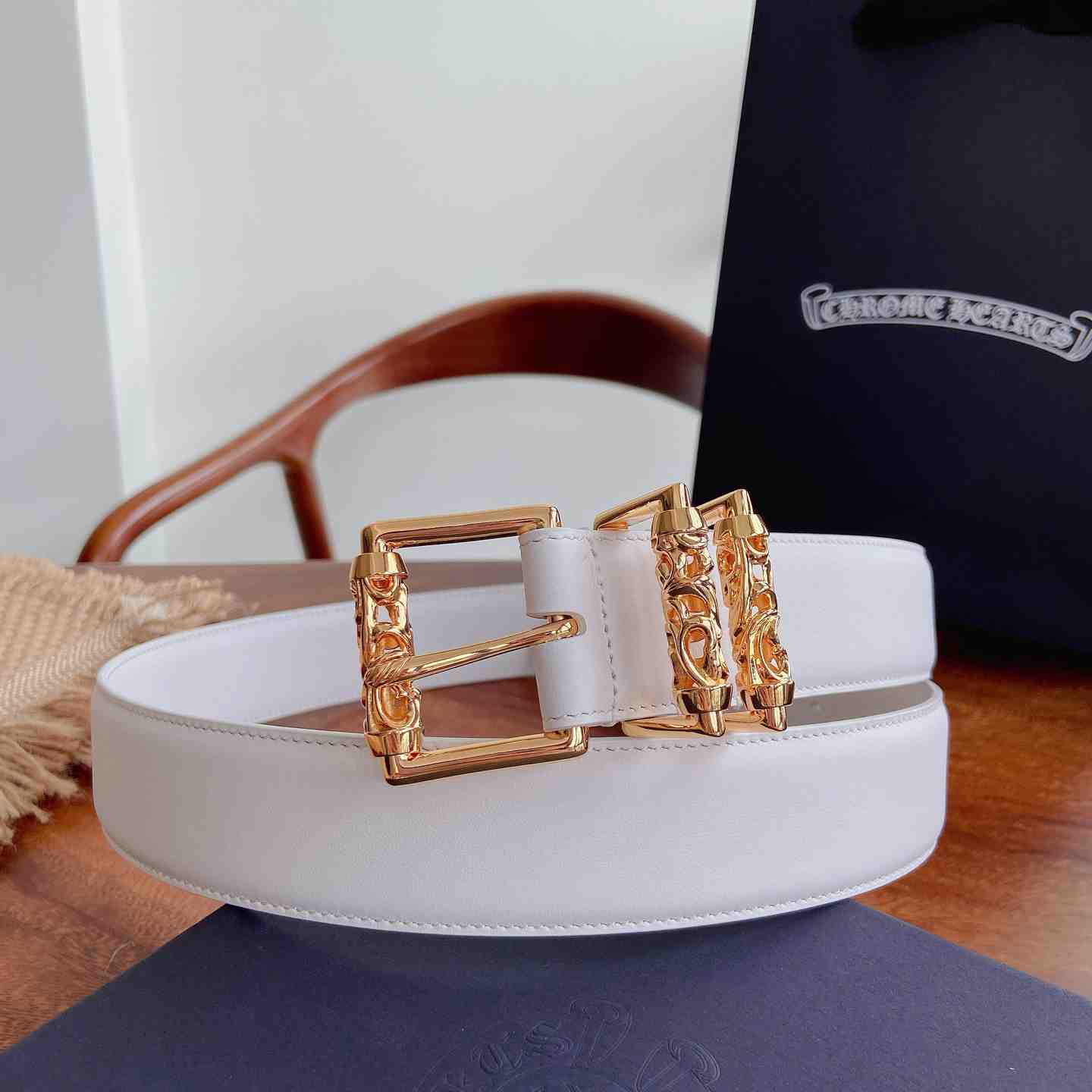 Chrome Hearts Leather Belt   - DesignerGu
