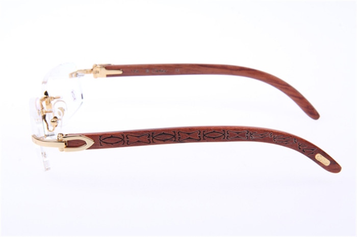 Cartier 3524013 Wood Eyeglasses In Gold - 