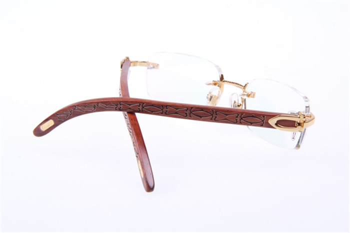 Cartier 3524013 Wood Eyeglasses In Gold - 