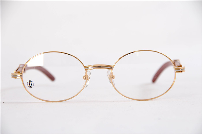 Cartier 7550178 55-22 Sandal Wood Eyeglasses In Gold - 