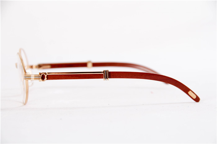 Cartier 7550178 55-22 Sandal Wood Eyeglasses In Gold - 