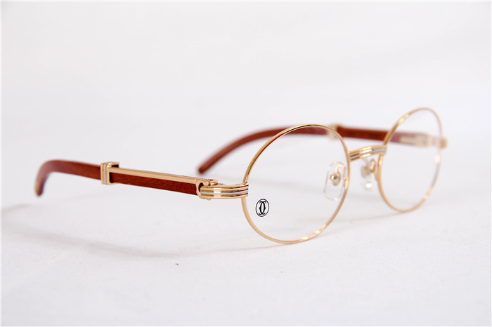 Cartier 7550178 55-22 Sandal Wood Eyeglasses In Gold - 