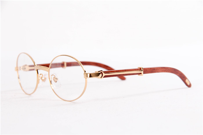 Cartier  51551348 Wood Eyeglasses In Gold - DesignerGu