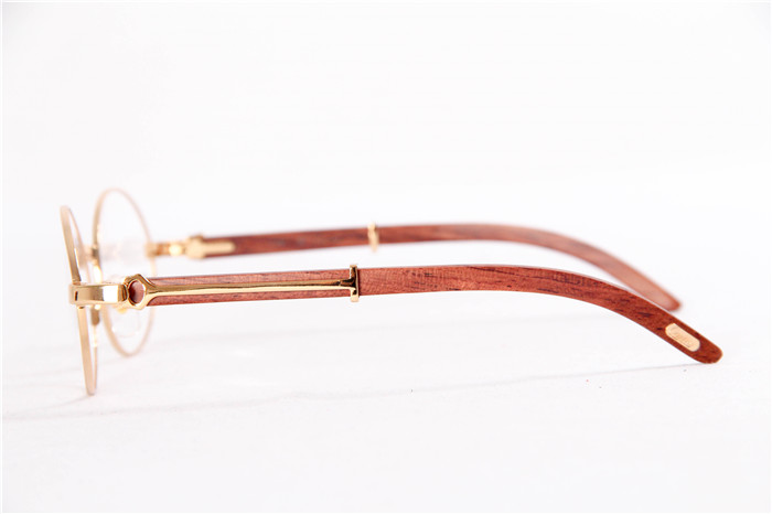 Cartier  51551348 Wood Eyeglasses In Gold - 