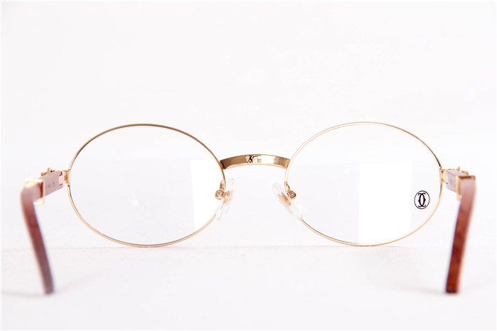 Cartier  51551348 Wood Eyeglasses In Gold - 