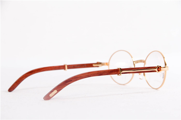 Cartier  51551348 Wood Eyeglasses In Gold - 