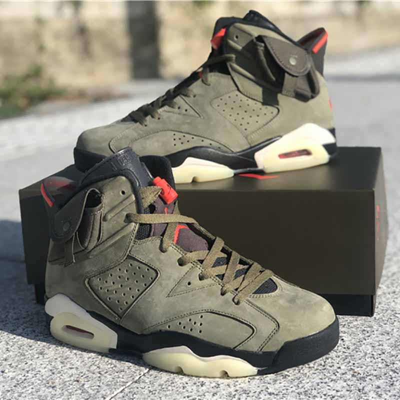 Jordan Travis Scott X Air Jordan 6 Medium Olive Cactus Jack - DesignerGu