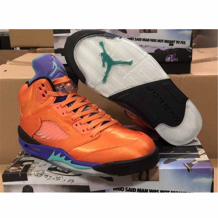 Air Jordan 5 Retro Orange Purple Green - 