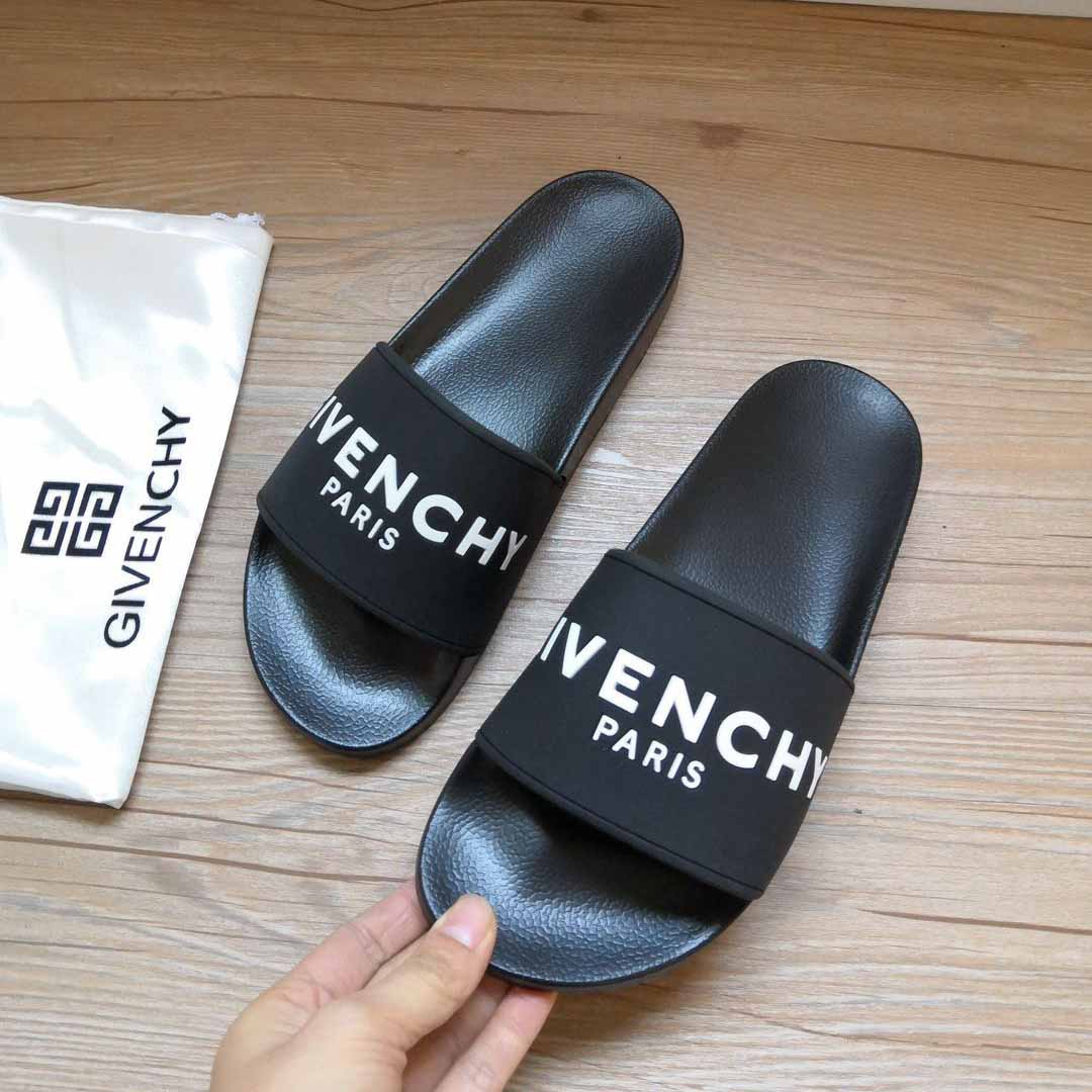 Givenchy Logo-Print Rubber Slides Sandals - DesignerGu