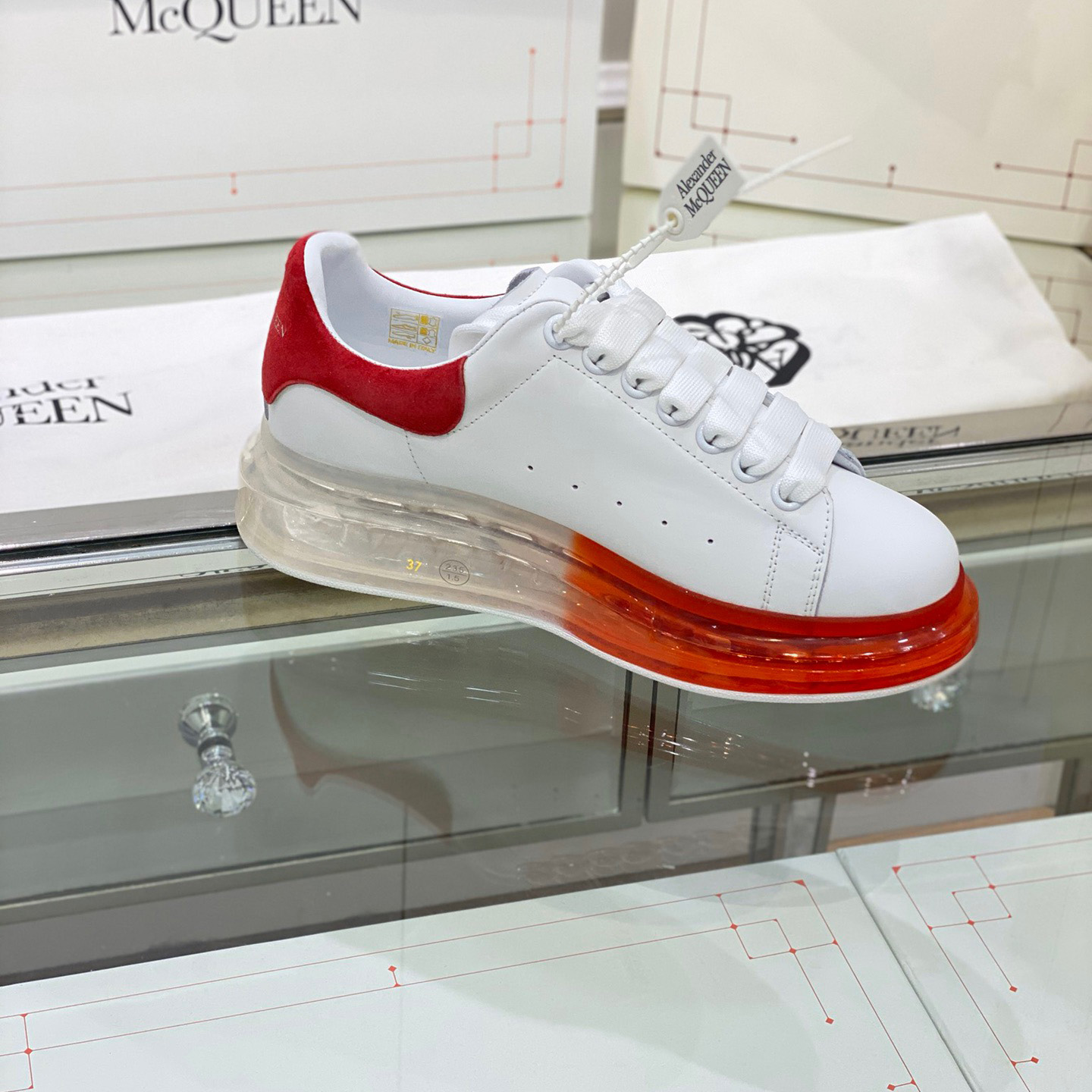 Alexander Mqueen Air Platform Leather Sneakers - 