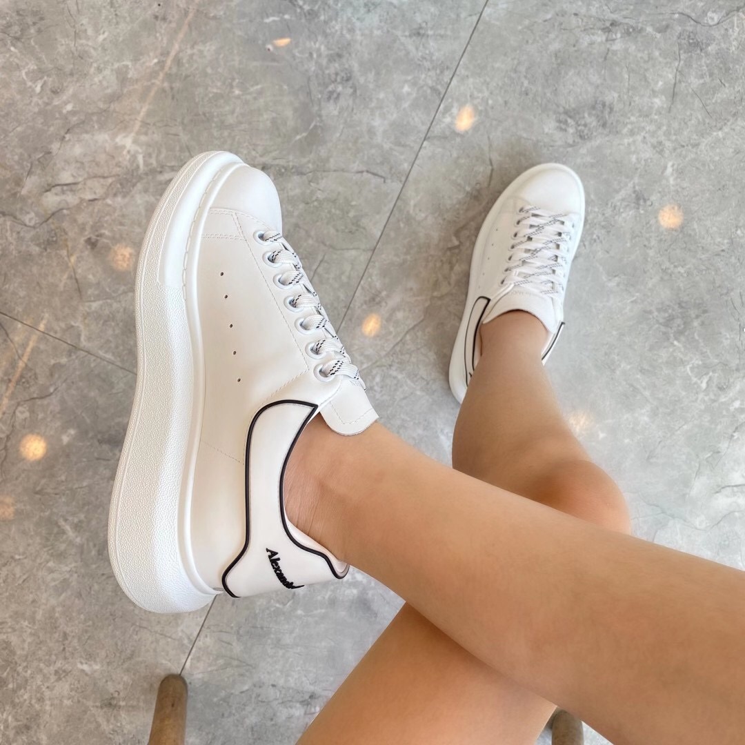 Alexander Mqueen Raised-Sole Low-Top Leather Trainers - 