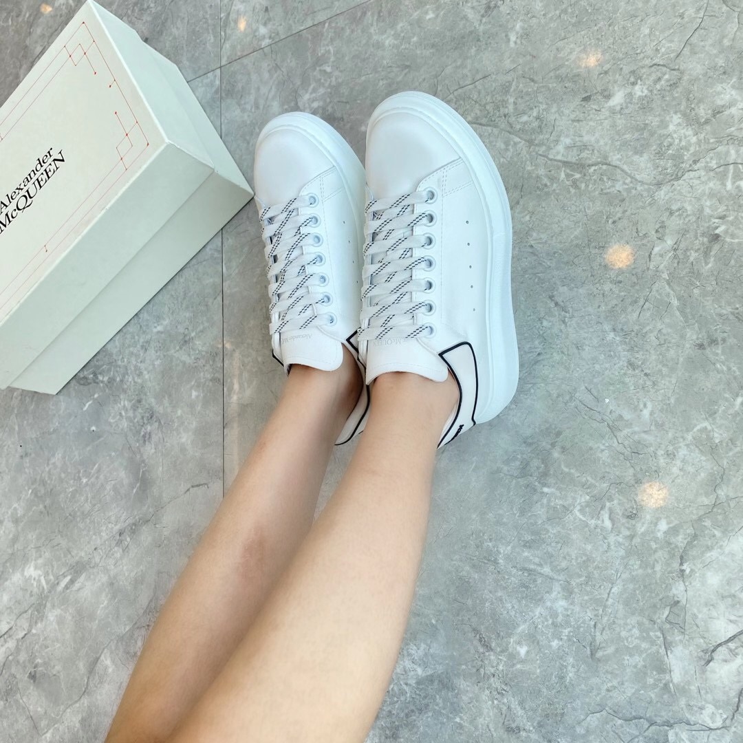 Alexander Mqueen Raised-Sole Low-Top Leather Trainers - 