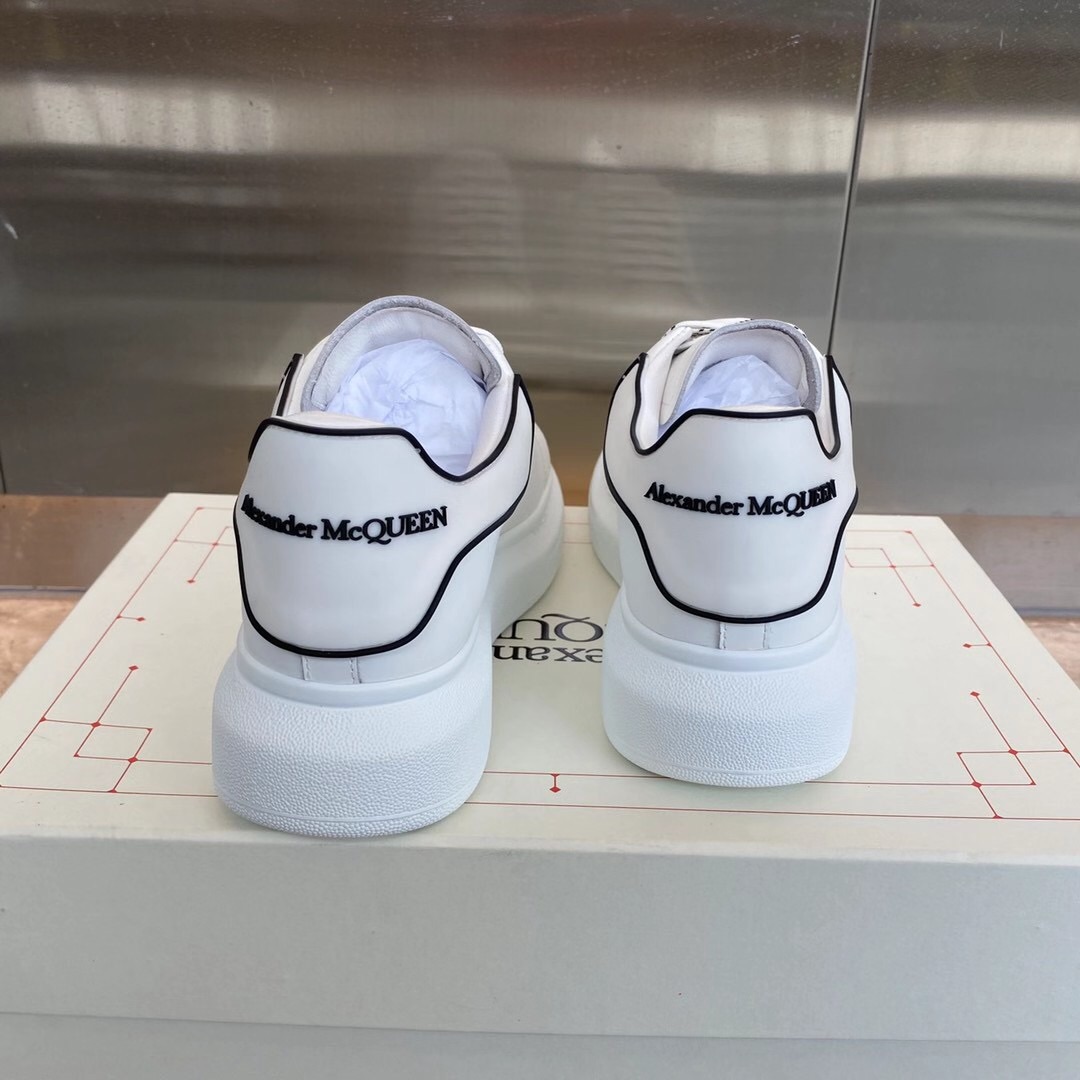 Alexander Mqueen Raised-Sole Low-Top Leather Trainers - 