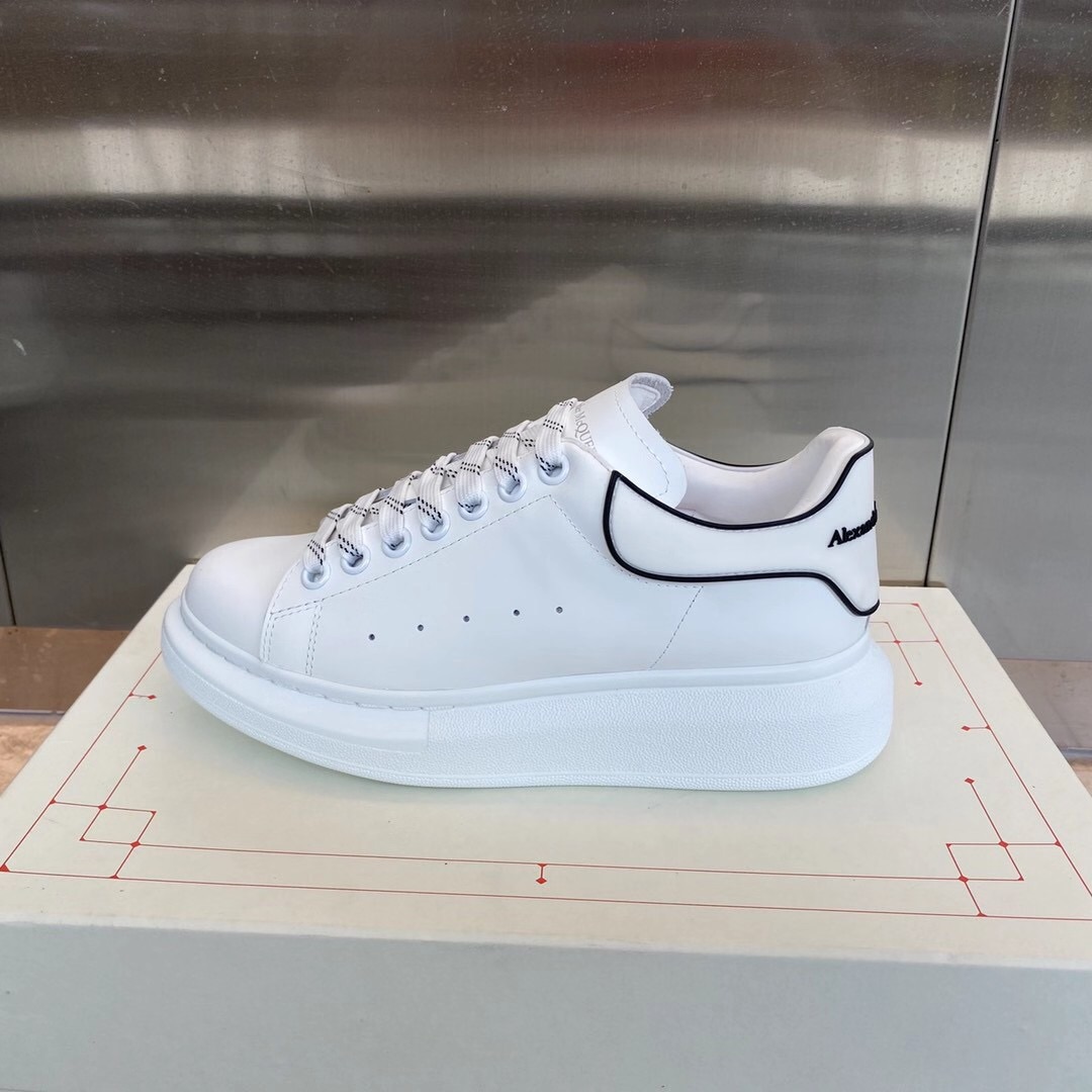 Alexander Mqueen Raised-Sole Low-Top Leather Trainers - 