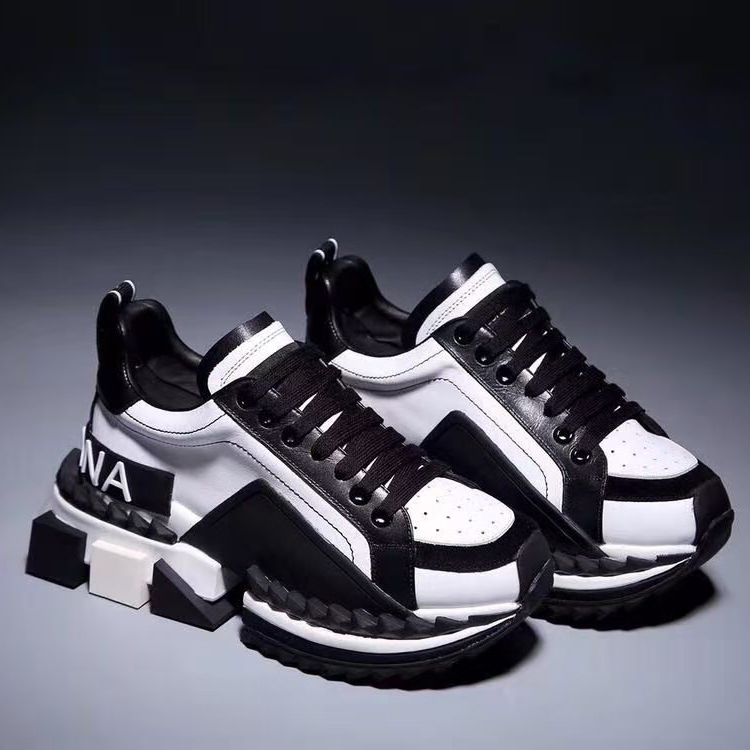 Dolce & Gabbana Super King Two Color Leather Sneakers - 