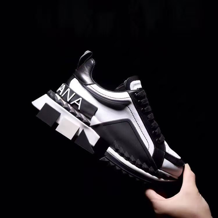 Dolce & Gabbana Super King Two Color Leather Sneakers - 