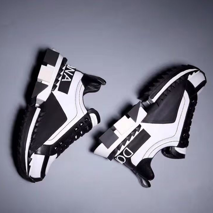 Dolce & Gabbana Super King Two Color Leather Sneakers - 