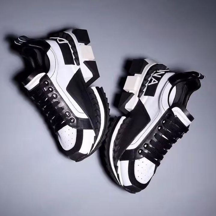 Dolce & Gabbana Super King Two Color Leather Sneakers - 