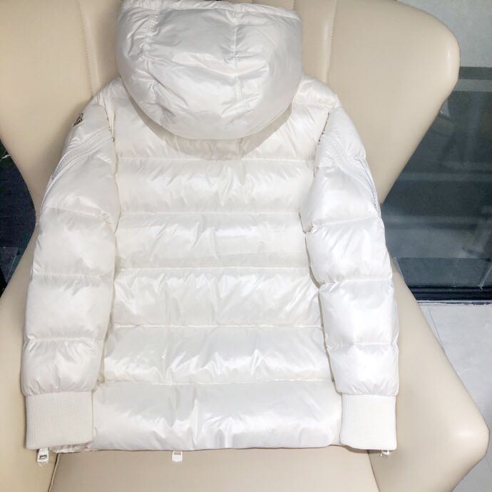 Moncler White Zipper Down Jacket  - 