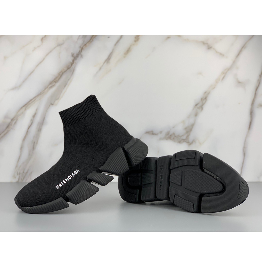Balenciaga Black Speed.2 Lt Knit Sole - 