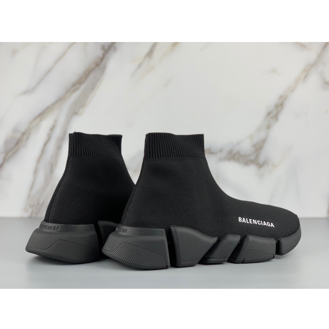 Balenciaga Black Speed.2 Lt Knit Sole - 