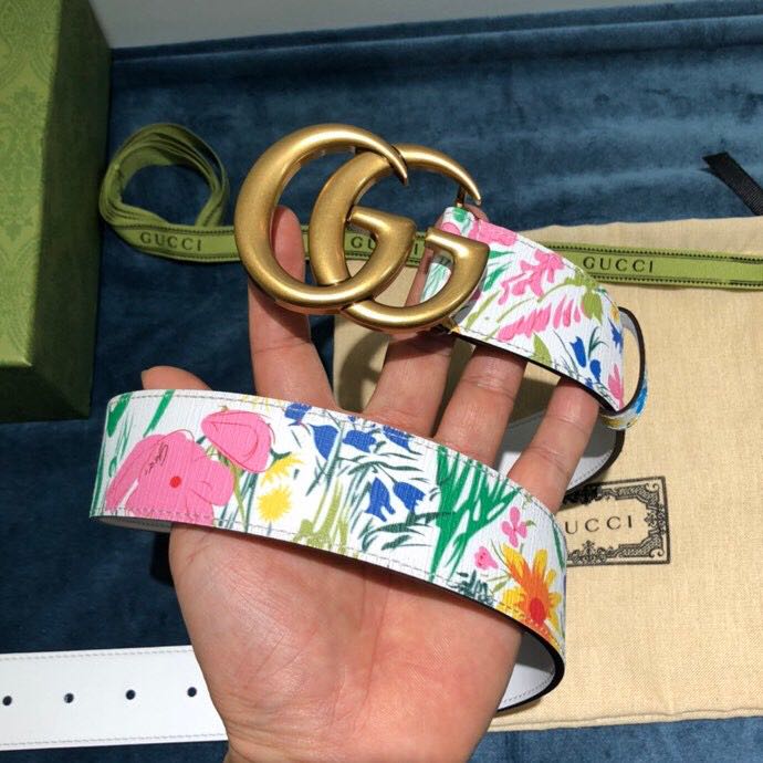 Gucci Flower Print Belt - 