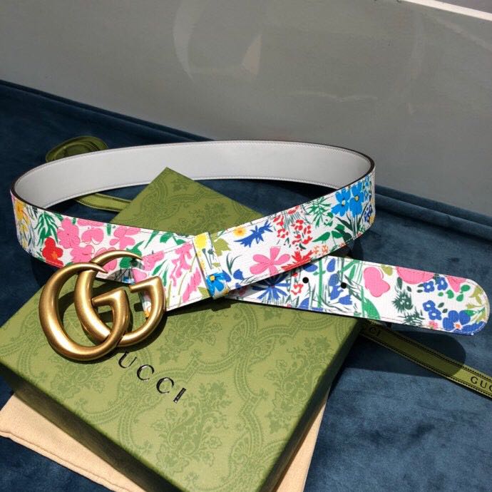 Gucci Flower Print Belt - 