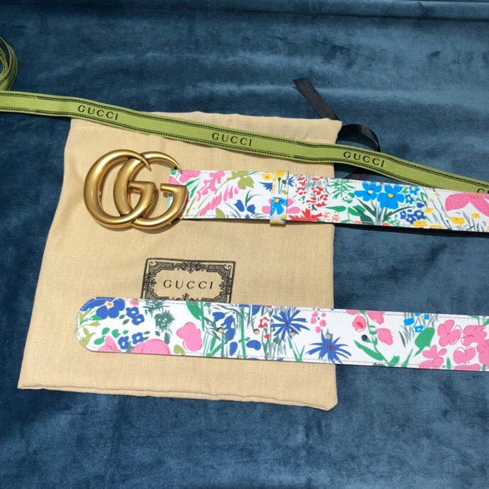 Gucci Flower Print Belt - 