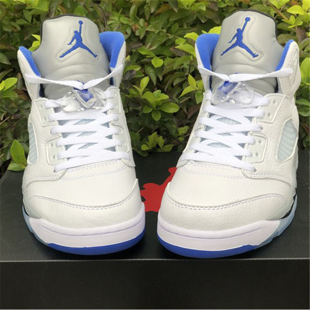 Air Jordan 5“Stealth 2.0” White And Blue Sneaker - 