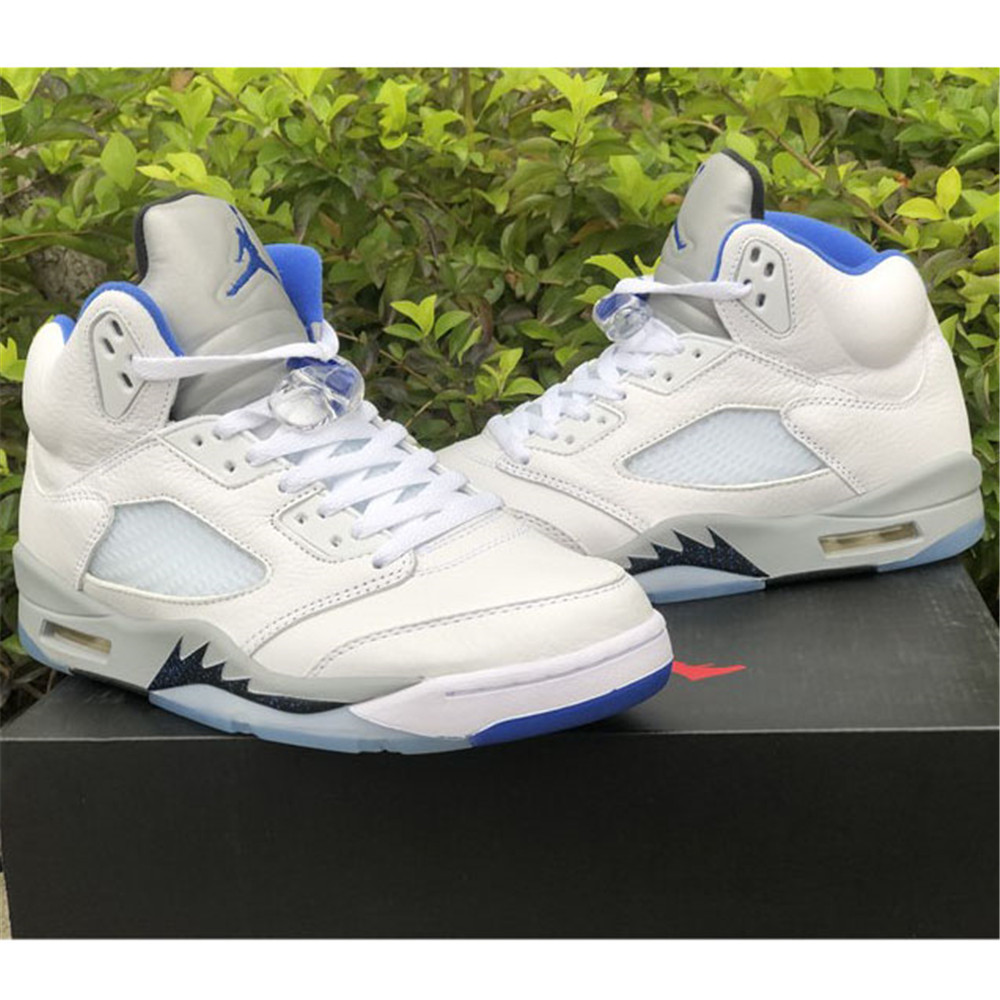 Air Jordan 5“Stealth 2.0” White And Blue Sneaker - 