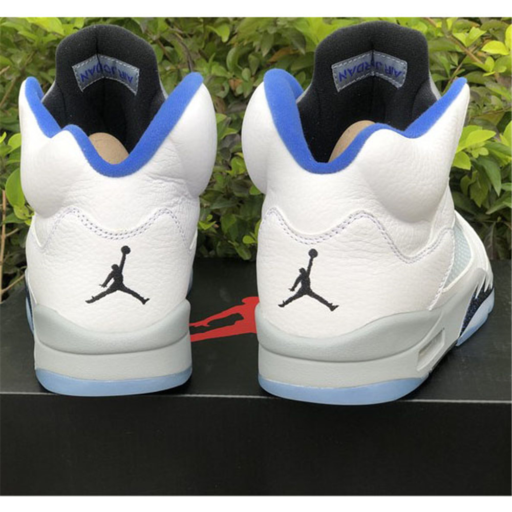 Air Jordan 5“Stealth 2.0” White And Blue Sneaker - 