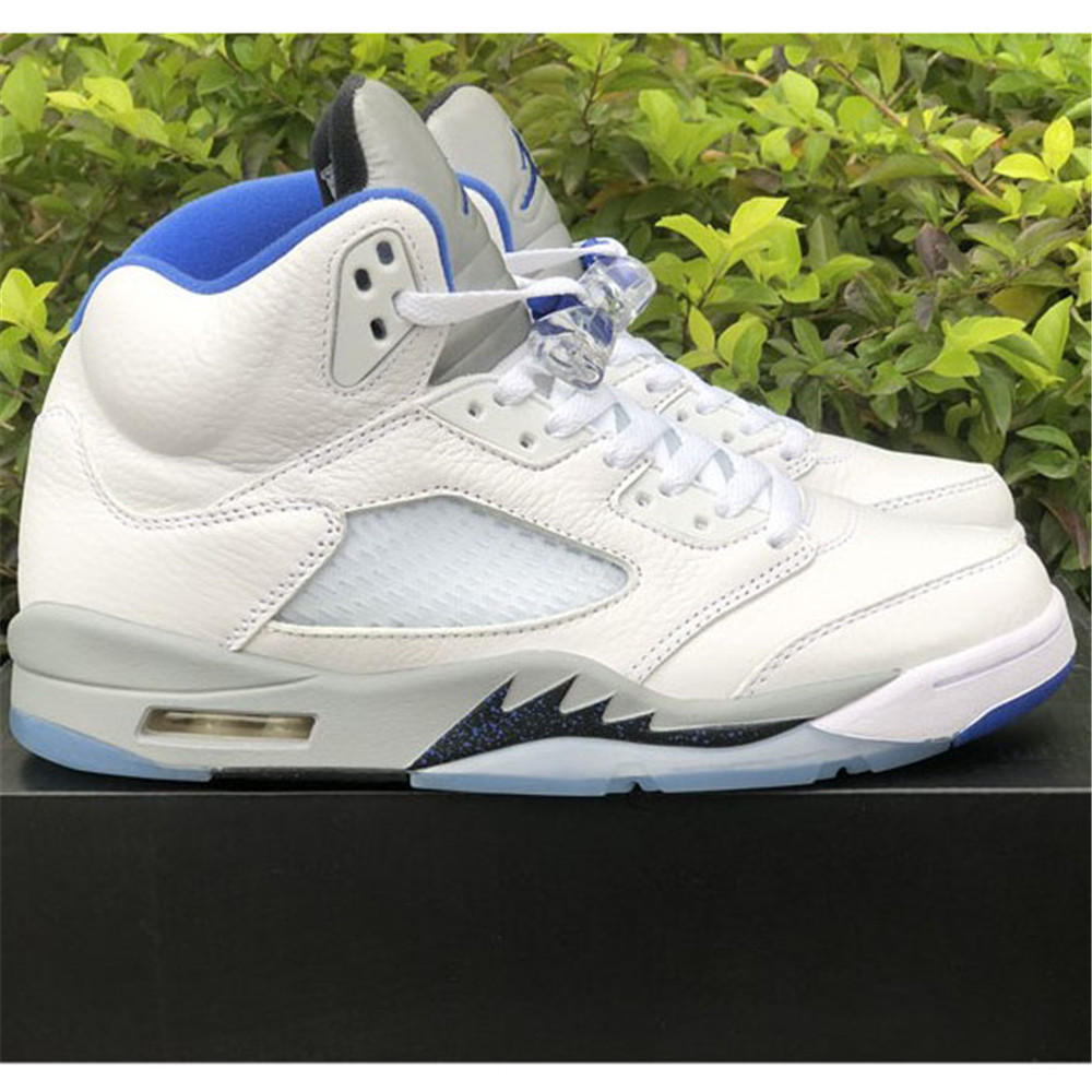 Air Jordan 5“Stealth 2.0” White And Blue Sneaker - 