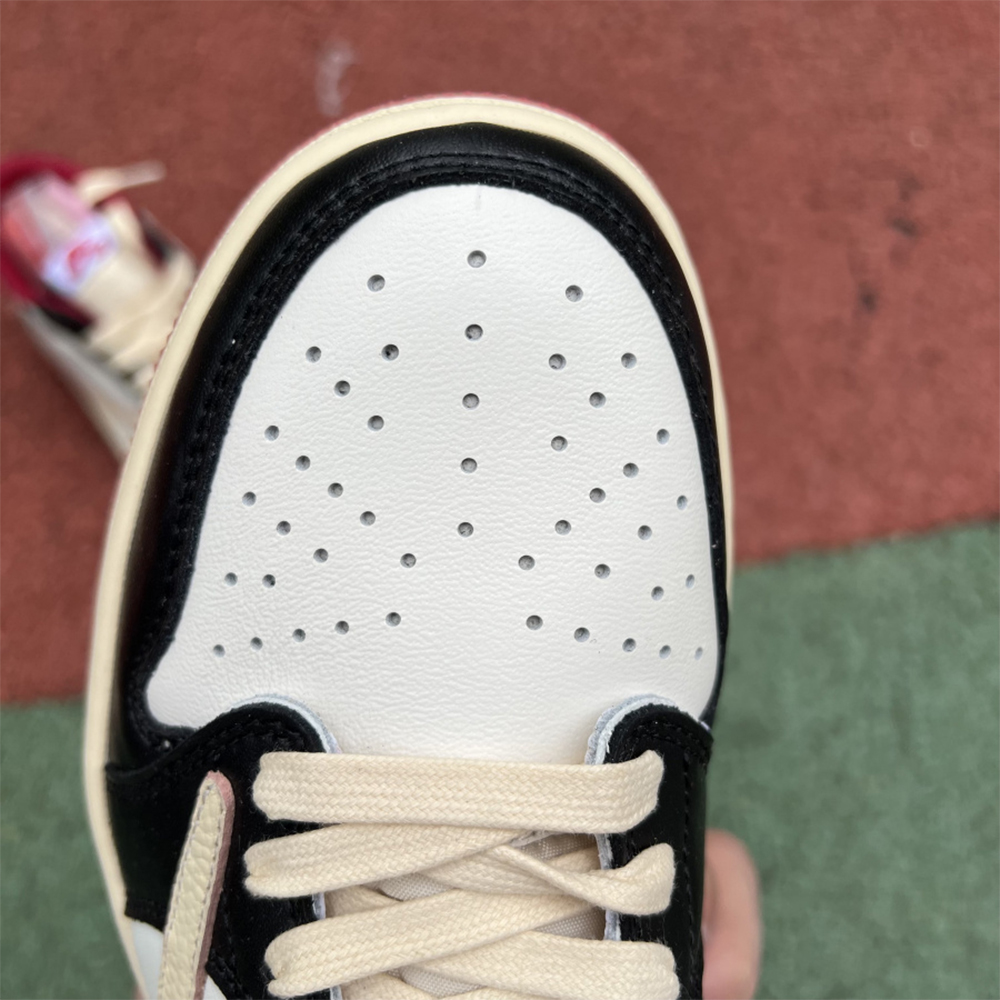 Jordan AJ1 Low Fragment X Travis Scott Black White Red - 