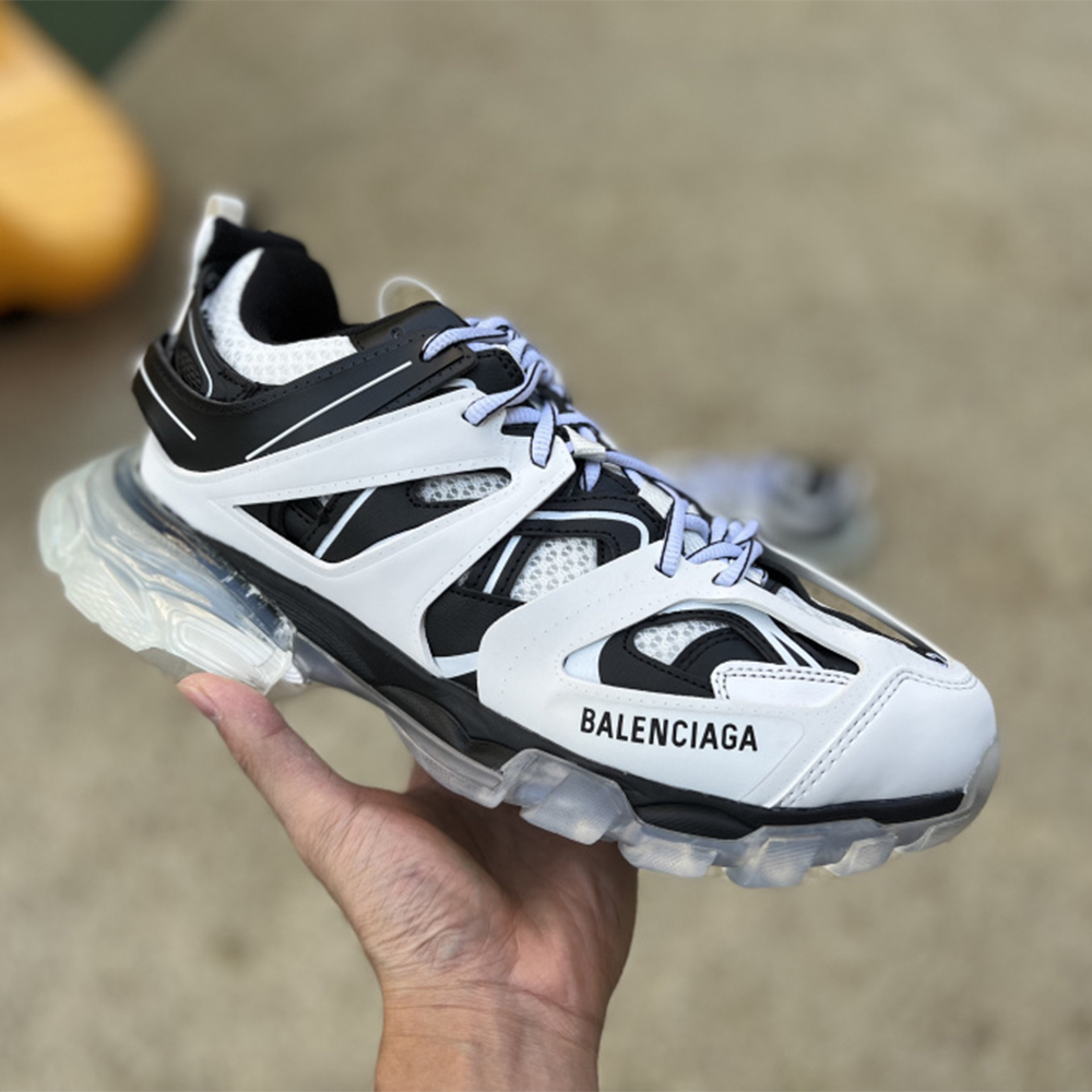 Balenciaga Men's Track Trainers Clear Sole In White - 