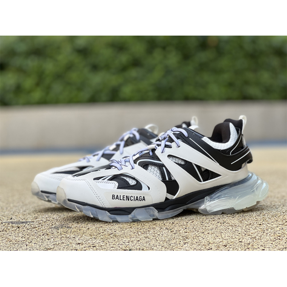 Balenciaga Men's Track Trainers Clear Sole In White - 