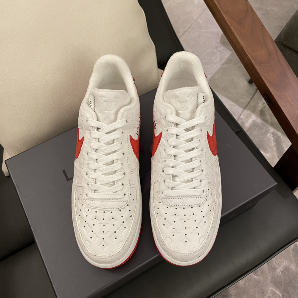 Louis Vuitton X Nike Air Force 1 Sneaker In White&Red - 