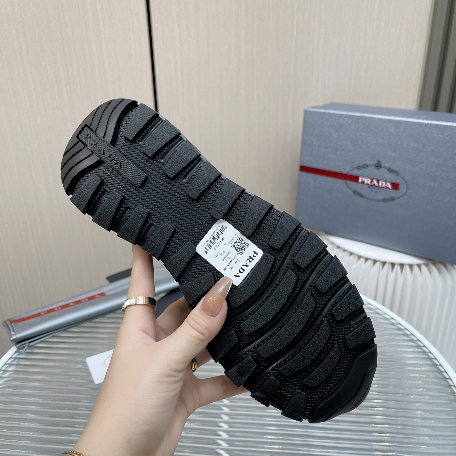 Prada Logo Sneakers In Black - 