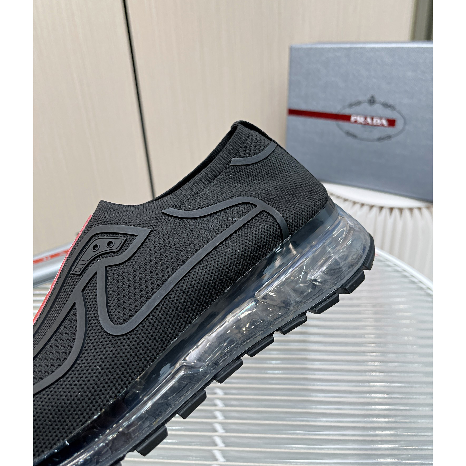 Prada Logo Sneakers In Black - 