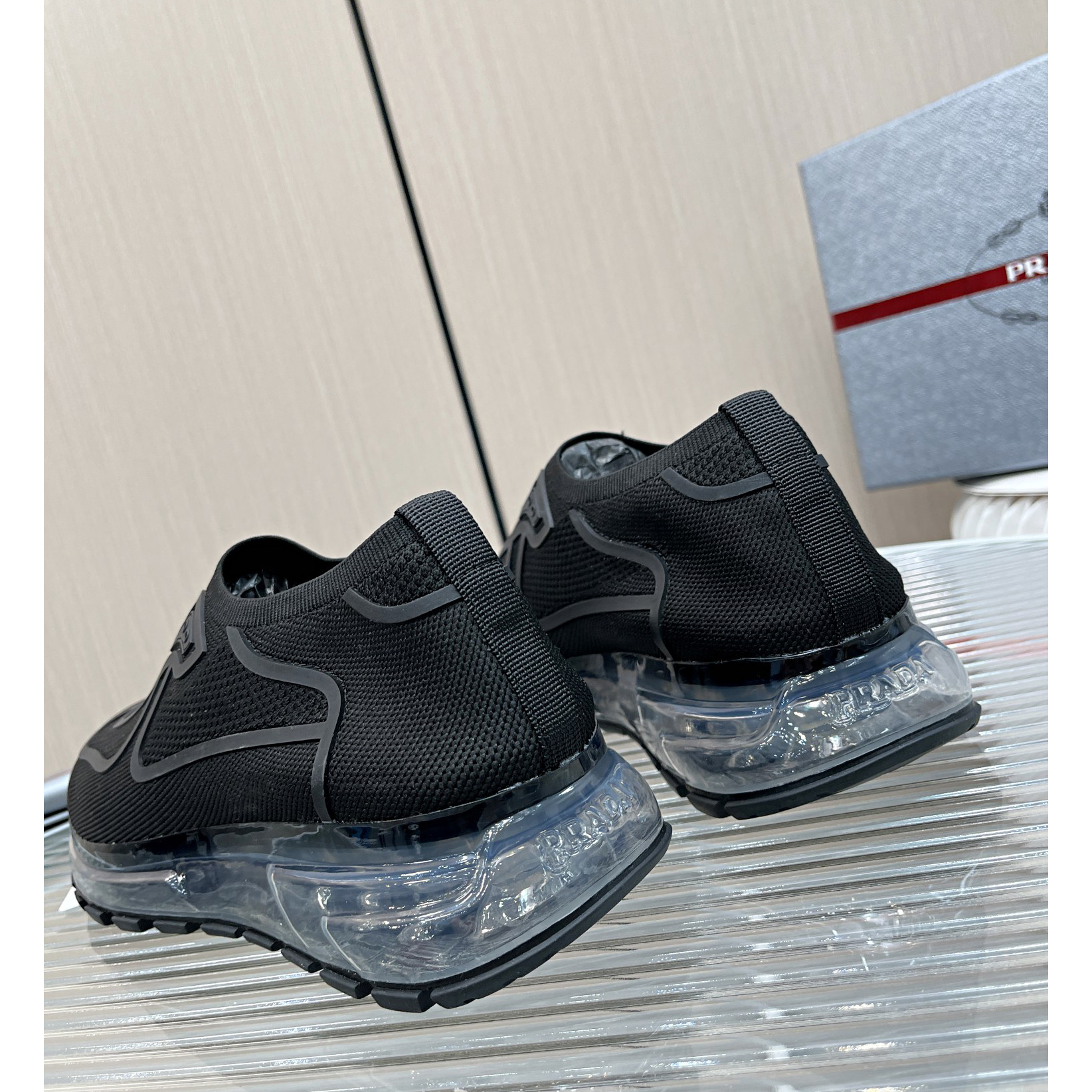 Prada Logo Sneakers In Black - 