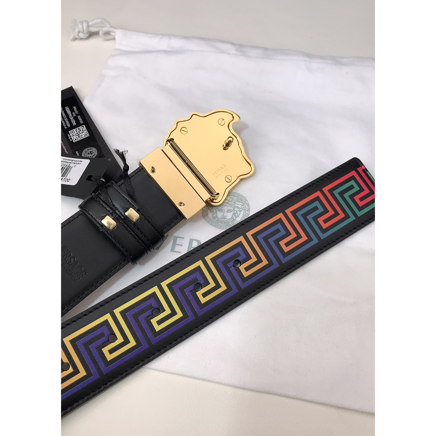 Versace Barocco Print Palazzo 40 MM Belt  - 