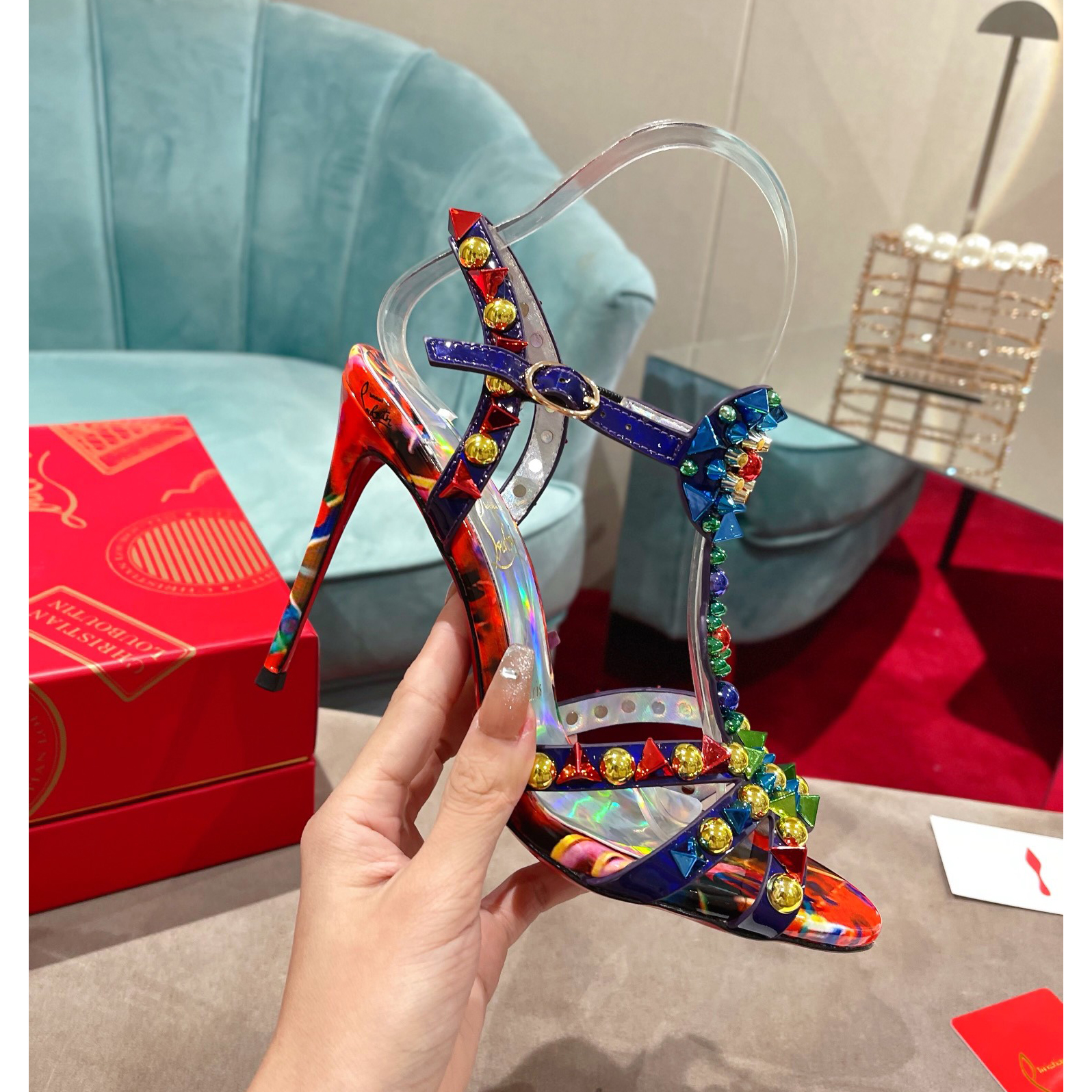 Christian Louboutin Multicolor Sandal（10cm Heel Height） - DesignerGu